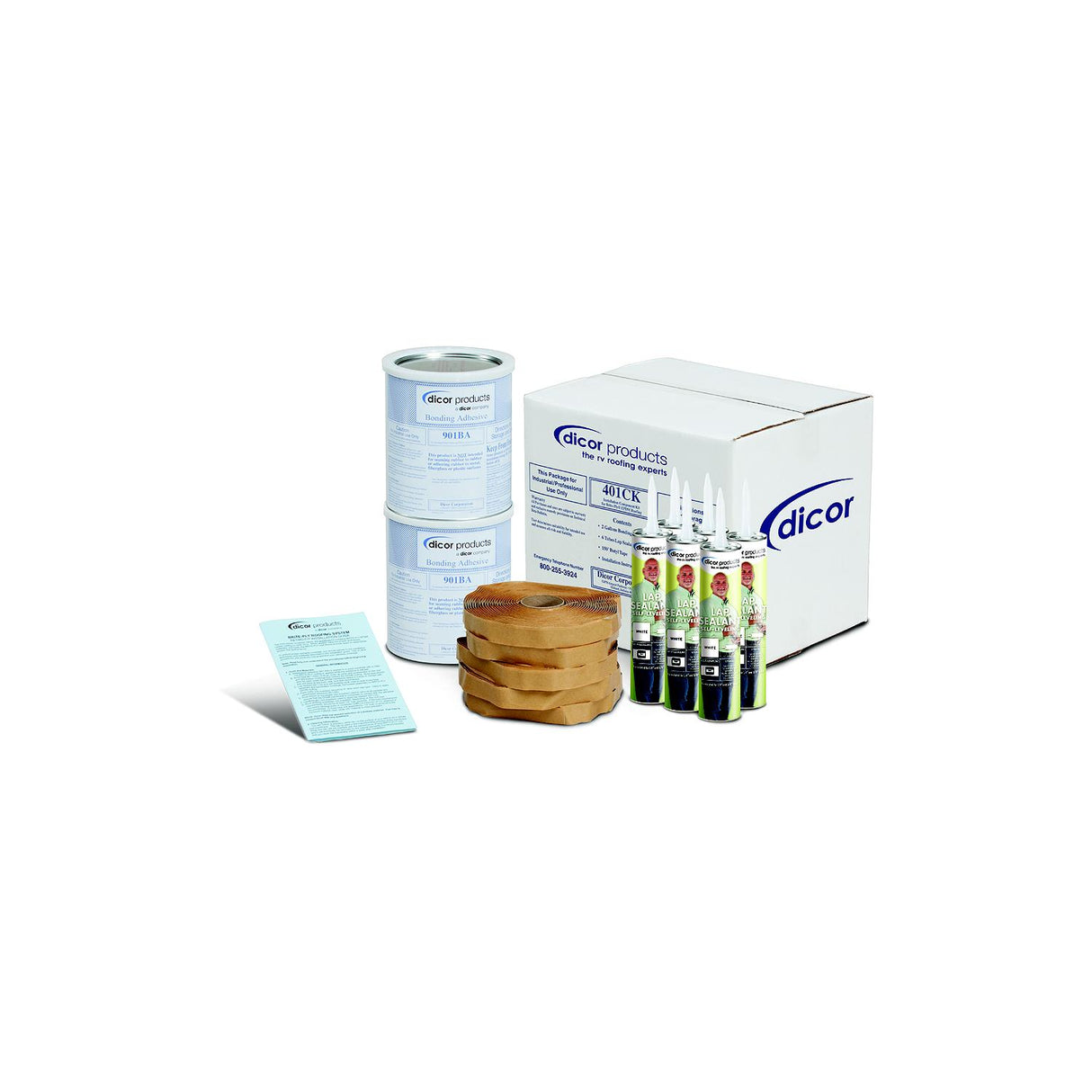Dicor Rubber Roof Installation Component Kit, White