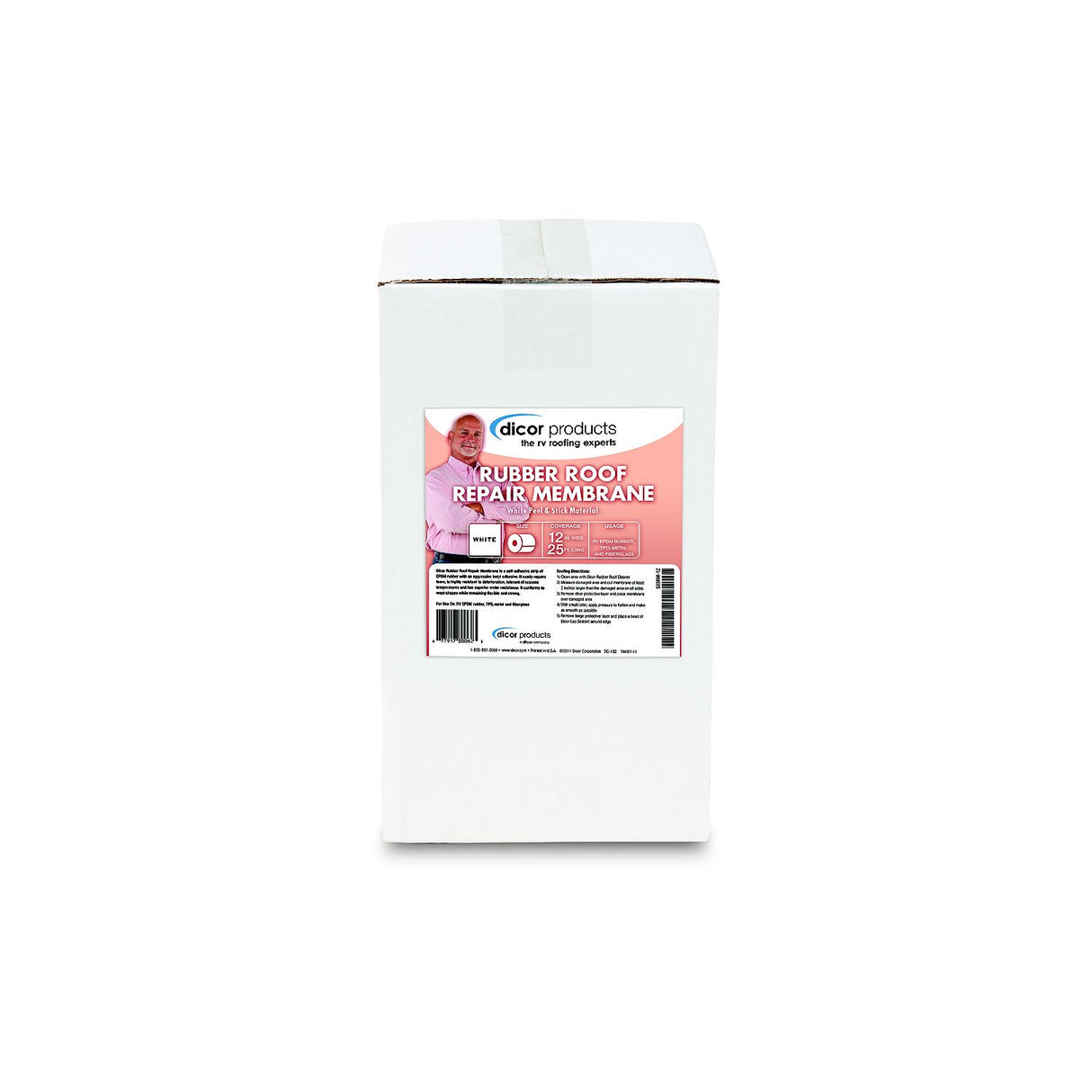Dicor EPDM Rubber Roof Repair Membrane, 12" x 25'