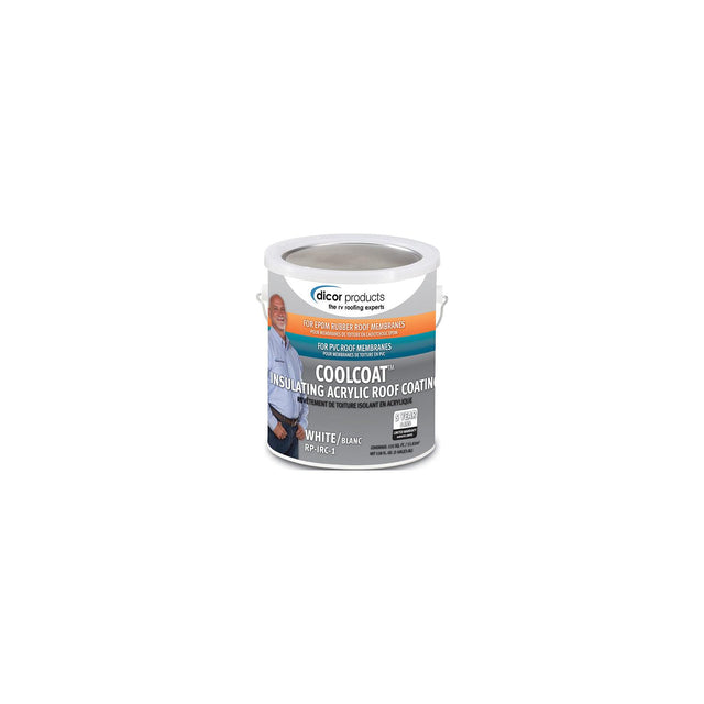 Dicor Cool Coat Insulating Roof Coating, White, Gal.