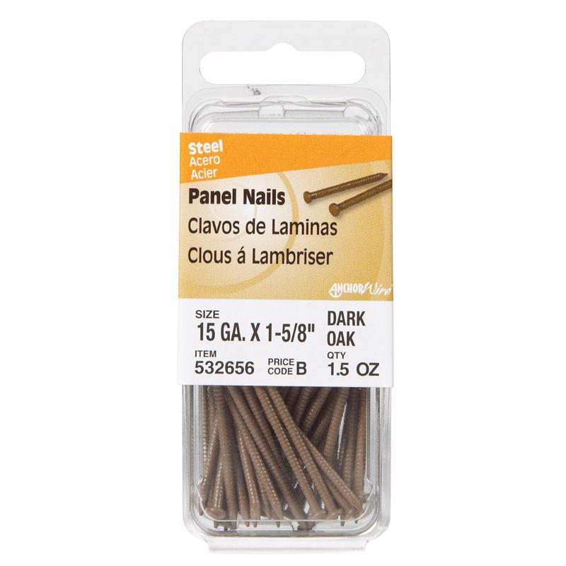 HILLMAN 1-5/8 in. Panel Coated Steel Nail Flat Head 44 pk, Pack of 6