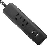 PowerZone ORPBUF0001 Extension Cord, 6 ft L, Black White