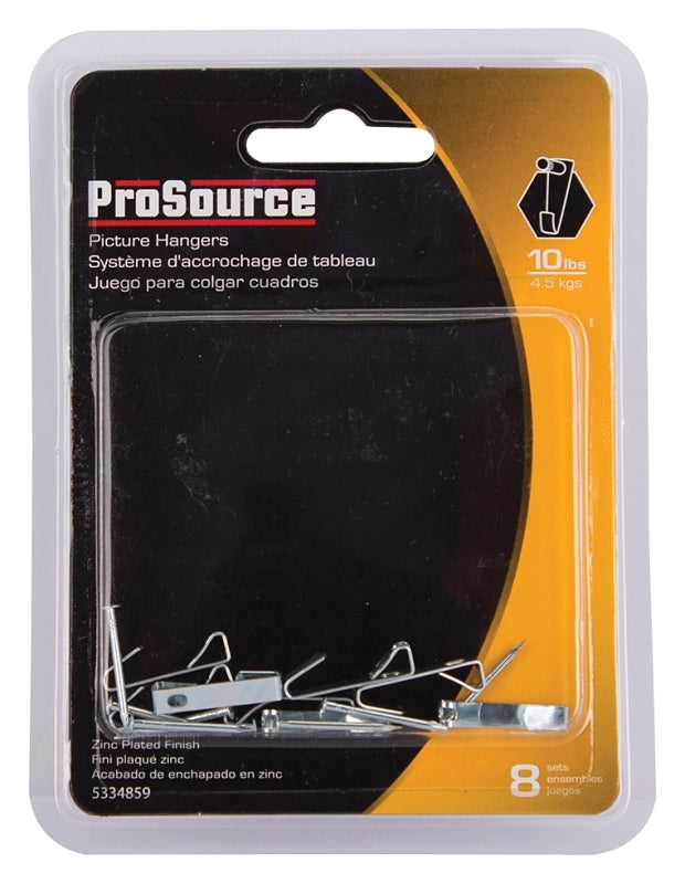 ProSource PH-121010-PS Picture Hanger, 10 lb, Steel, Zinc, Zinc, Nail-In Mounting