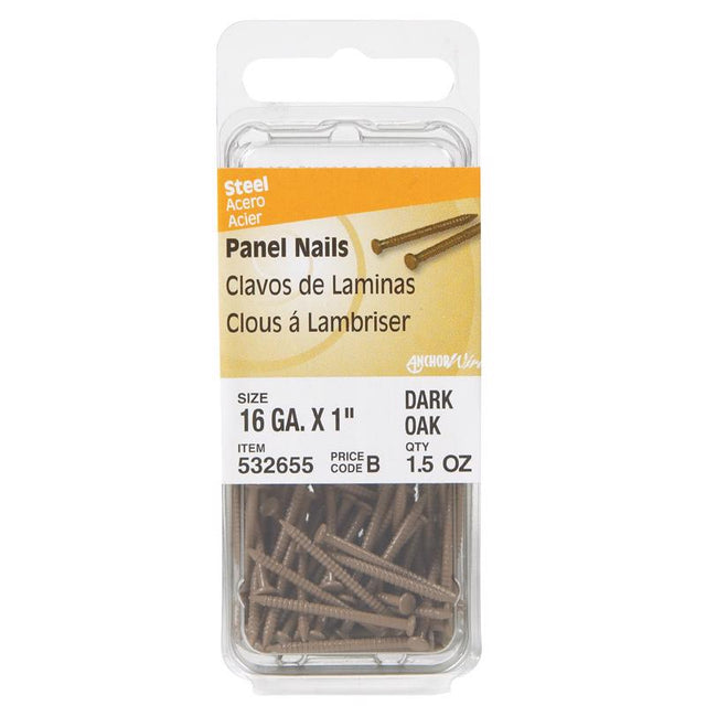 HILLMAN 1 in. Panel Coated Carbon Steel Nail Flat Head 77 pk, Pack of 6