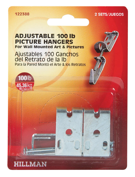 HILLMAN AnchorWire Metallic Adjustable Picture Hanger 100 lb 2 pk