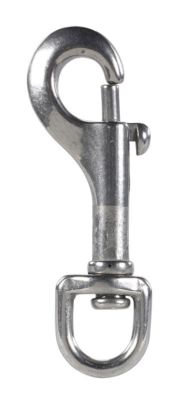 Campbell 1/2 in. D X 2-15/16 in. L Polished Stainless Steel Bolt Snap 50 lb, Pack of 10