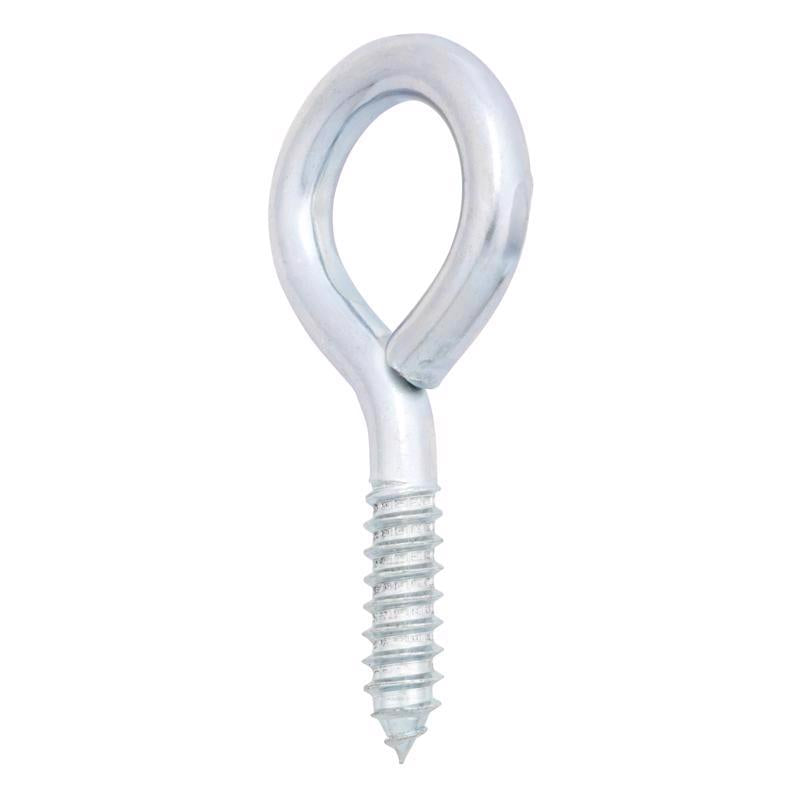 Hampton 7/16 in. D X 3-7/8 in. L Zinc-Plated Steel Screw Eye 325 lb. cap. 10 pk, Pack of 10