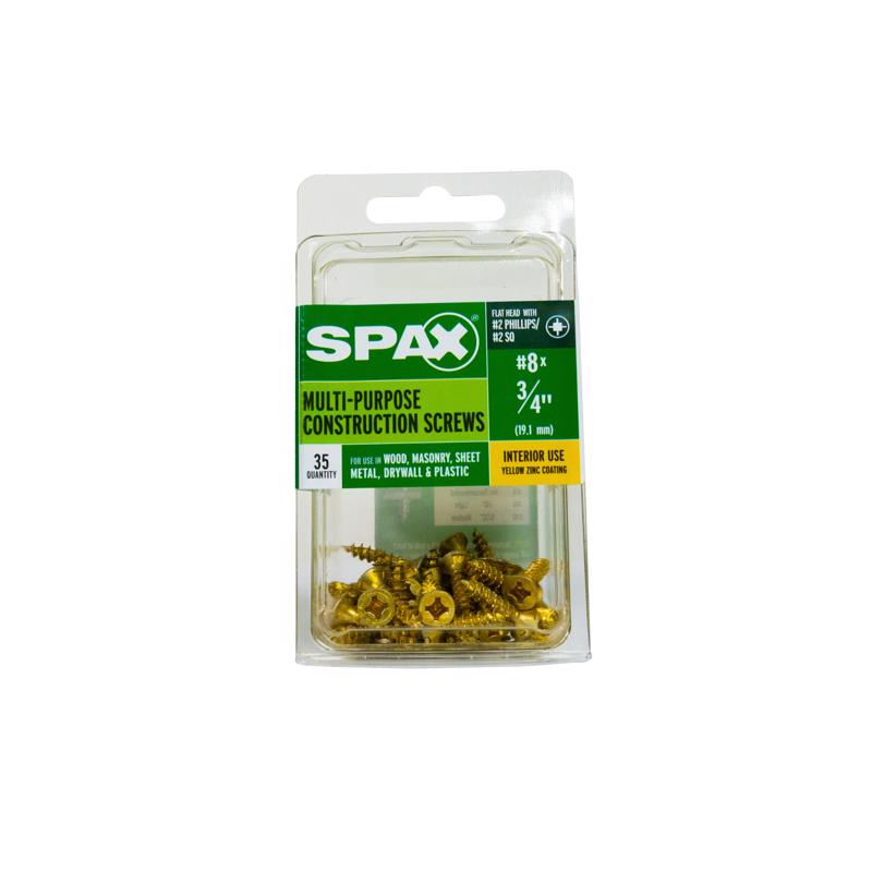 SPAX Multi-Material No. 8 Label X 3/4 in. L Unidrive Flat Head Serrated Construction Screws