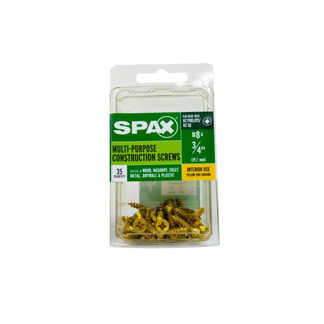SPAX Multi-Material No. 8 Label X 3/4 in. L Unidrive Flat Head Serrated Construction Screws