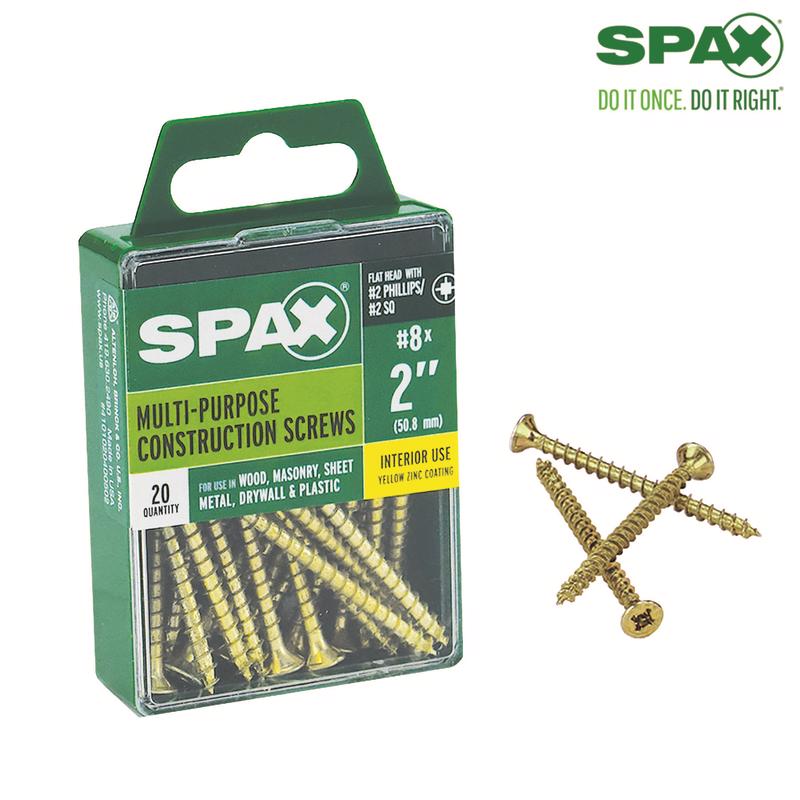 SPAX Multi-Material No. 8 Label X 2 in. L Unidrive Flat Head Serrated ...