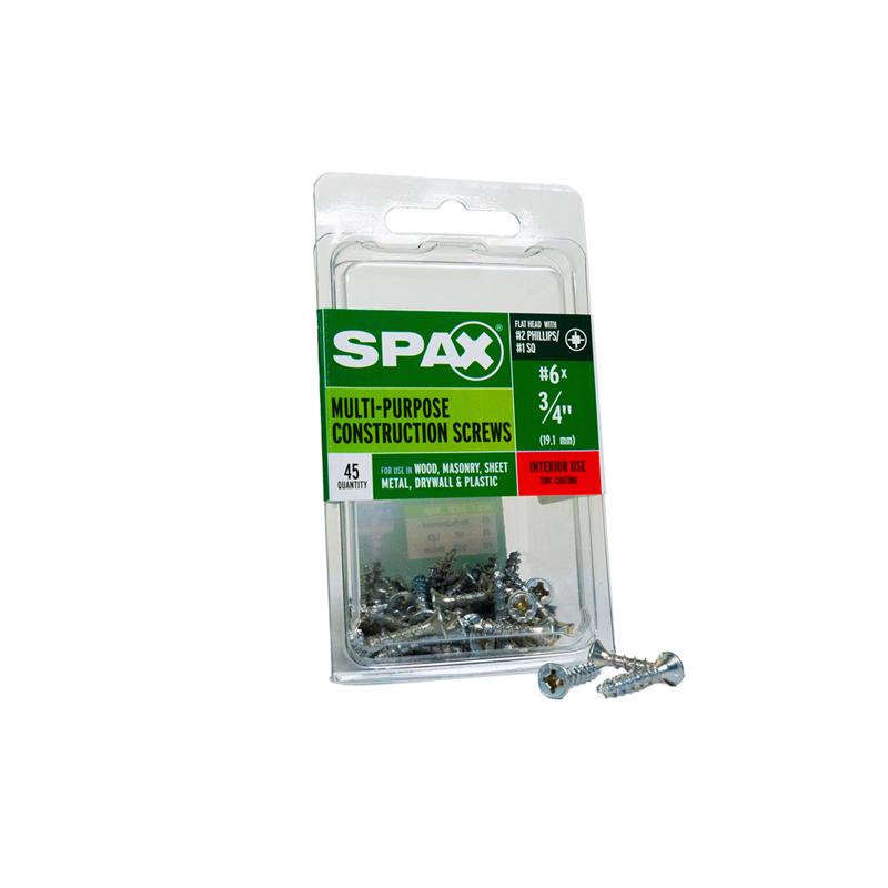 SPAX Multi-Material No. 6 Label X 3/4 in. L Unidrive Flat Head Serrate ...