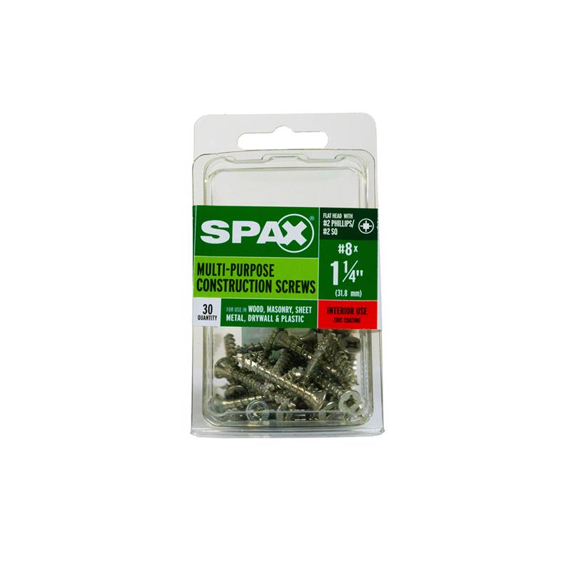 SPAX Multi-Material No. 8 Label X 1-1/4 in. L Unidrive Flat Head Serrated Construction Screws
