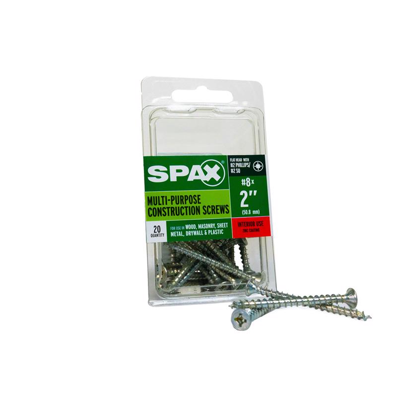 SPAX Multi-Material No. 8 Label X 2 in. L Unidrive Flat Head Serrated Construction Screws