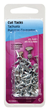 HILLMAN No. 12 X 11/16 in. L Galvanized Silver Steel Cut Tacks 1.75 pk, Pack of 6
