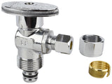 Plumb Pak PP2888EZ No Crimp Stop Valve, 1/2 x 1/4 in Connection, PEX Barbed x Compression, Brass Body