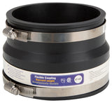 ProSource KJ-017 Coupling, 4 x 4 in, Clay to Asbestos Cement Fiber or Ductile Iron Pipes, PVC, Black