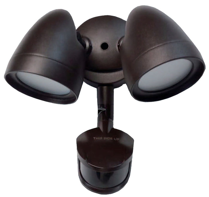 ETI SC-2HD-2400LM-8-CP3-SV-BZ Security Light, 120 VAC, 14 W, 2 -Lamp, LED Lamp, Bright White/Daylight/Soft White