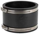 ProSource KJ-018 Coupling, 4 x 4 in, Clay to Clay, PVC, Black