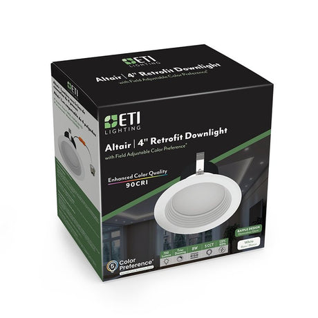 ETI Altair ARDL Series 63318101 Retrofit Downlight, 8 W, 120 V, LED Lamp, Polymer, Matte