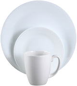 Corelle Winter Frost Series 1148417 Round Dinnerware Set, 16-Piece, Glass, White, Pack of 2