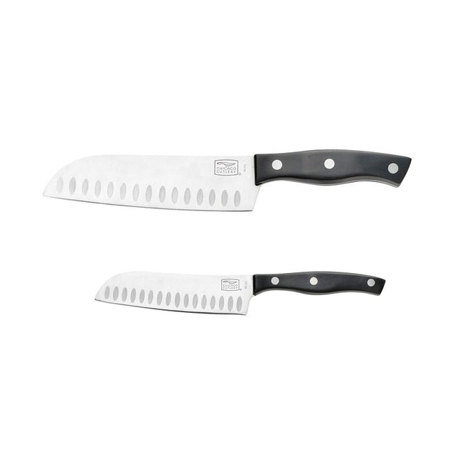 Chicago Cutlery Ellsworth Series 1137219 Santoku Knife Set, 2-Piece, Polymer/Stainless Steel, Pack of 2