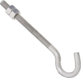 National Hardware 2163BC Series N221-713 Hook Bolt, 5/16-18 Thread, 3-1/4 in L Thread, 5 in L, Steel, Zinc-Plated