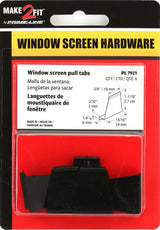 Make-2-Fit PL 7921 Spline Channel Pull Tab, 15/16 in W x 1/4 in D x 1-5/32 in H Dimensions, Plastic, Black, Raw, 6/CD