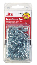 Ace 1/8 in. D X 1-7/16 in. L Zinc-Plated Steel Screw Eye 45 lb. cap. 50 pk