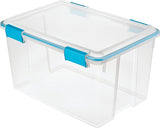Sterilite 19344304 Gasket Box, Plastic, Blue Aquarium/Clear, 22-1/2 in L, 16 in W, 12-3/4 in H, Pack of 4