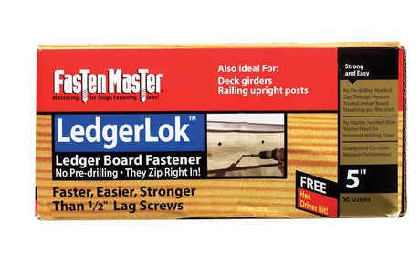 FastenMaster LedgerLok 5 in. L Silver Hex Hex Washer Head Deck Screws 50 pk