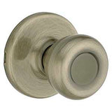 Kwikset 200T 5CP Passage Knob, Tylo, 2-19/32 in L x 2-5/8 in H Dimensions, Metal, Antique Brass