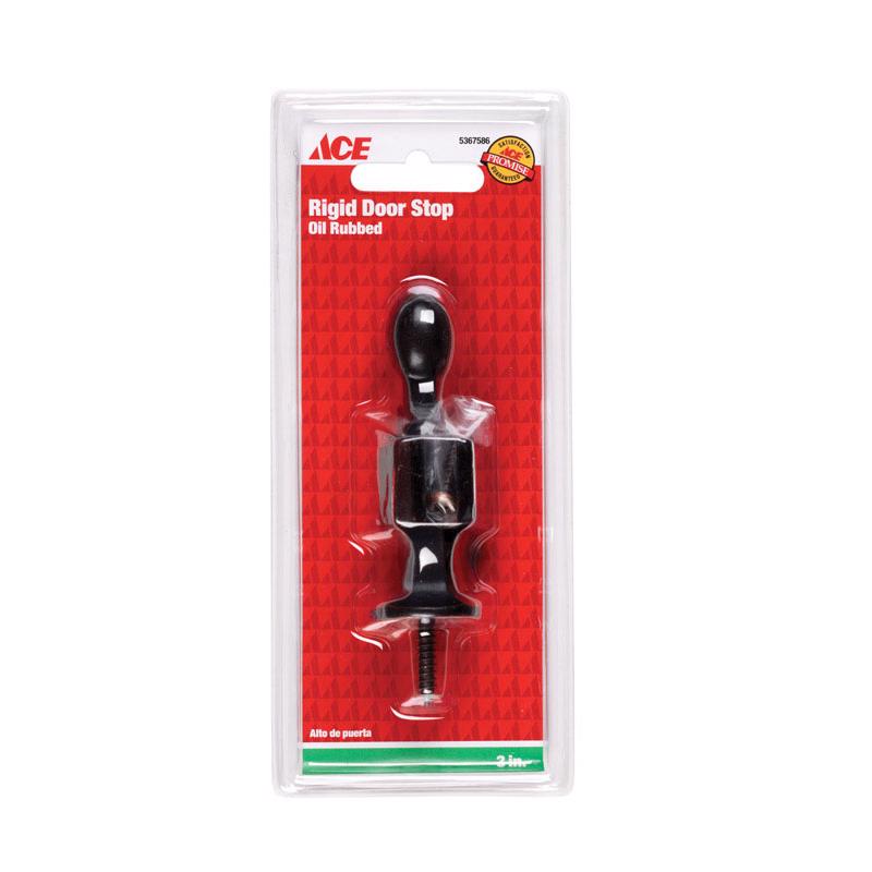 Ace 3 in. W Metal Oil Rubbed Bronze Bronze Rigid Door Stop w/Holder Mounts to door and wall 5/32 in., Pack of 5