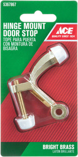 Ace 2-5/8 in. W Metal Bright Gold Hinge Pin Door Stop Mounts to door and wall 0 in., Pack of 5