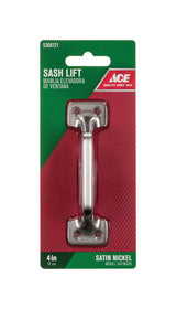 Ace 4 in. L Satin Nickel Nickel Universal Sash Lift Handle 1 pk, Pack of 5