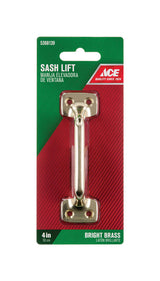 Ace 4 in. L Bright Brass Universal Sash Lift Handle 1 pk, Pack of 5