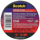 Scotch 6165-BA-10 Splicing Tape, 15 ft L, 3/4 in W, Rubber Backing, Black
