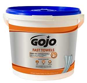 Gojo 6299-02 Fast Towel, 10 in L, 9 in W, Clear/Light Yellow, Pack of 2