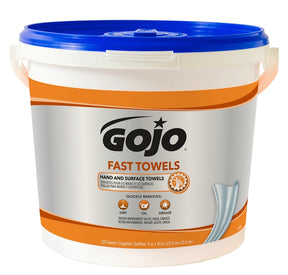 Gojo 6299-02 Fast Towel, 10 in L, 9 in W, Clear/Light Yellow, Pack of 2