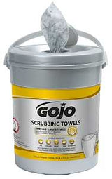 Gojo 6396-06 Scrubbing Towel, 12 in L, 10-1/2 in W, Clear/Light Yellow, Pack of 6
