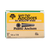 HILLMAN .164 in. D X 7/8 in. L Plastic Flat Head Conical Anchor 100 pk