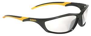 DEWALT DPG96-1C Safety Glasses, Clear Lens, Black/Yellow Frame, Hard-Coated Lens, Polycarbonate Lens, Full Frame