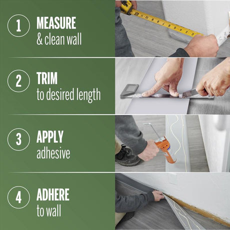 M-D Building Products 4 in. H X 0.08 in. W X 60 ft. L Dry Back Silver Gray Vinyl Wall Base