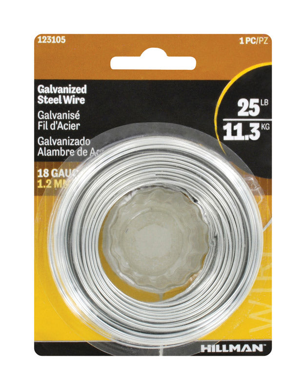 HILLMAN 110 ft. L Galvanized Steel 18 Ga. Wire, Pack of 6