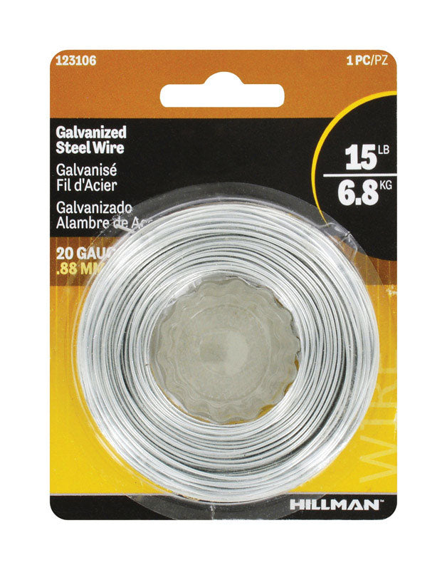 HILLMAN 175 ft. L Galvanized Steel 20 Ga. Wire, Pack of 6