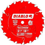 Diablo D055018WMX Fast Framing Saw Blade, 5-1/2 in Dia, 20 mm Arbor, 18-Teeth