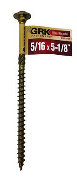 GRK Fasteners RSS 96010 Structural Screw, 5/16 in Thread, 5-1/8 in L, Washer Head, Star Drive, Steel, Pack of 50