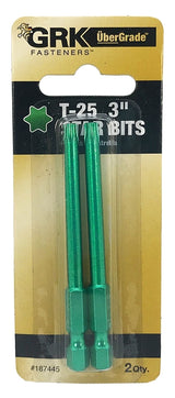 GRK Fasteners 87445 Drive Bit, T25 Drive, Star Drive, 3 in L