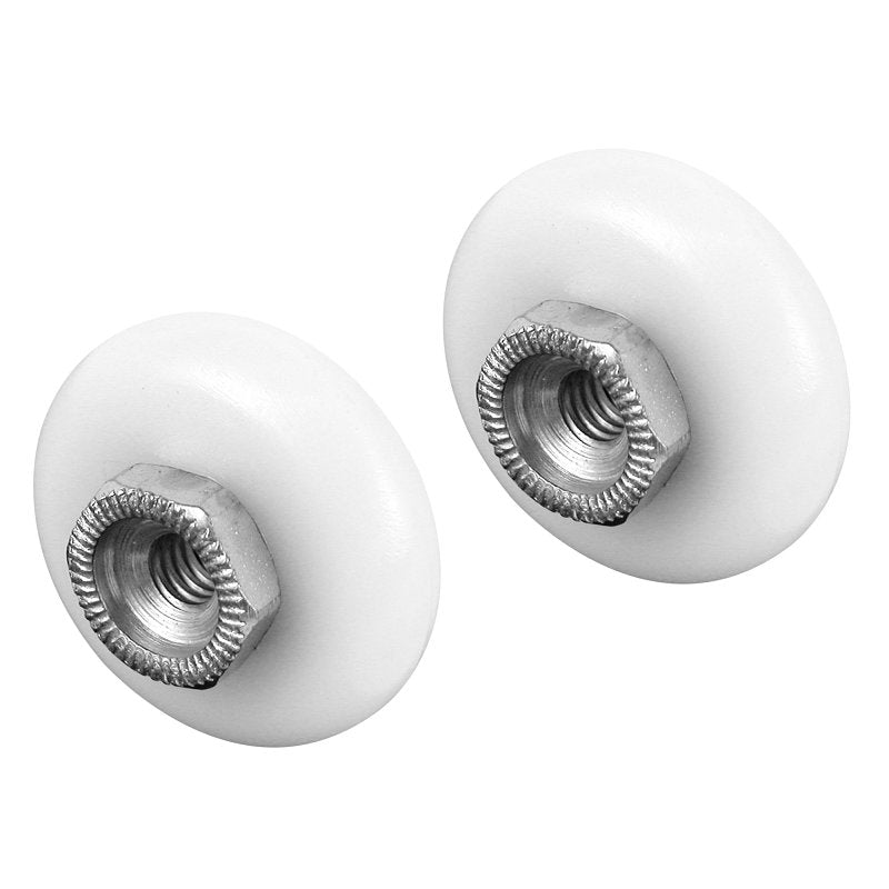 Prime-Line M 6000 Tub Enclosure Round Roller, Plastic, White, For: Up to 5/16 in Thickness Glasses
