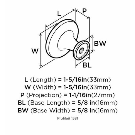 Amerock Natures Splendor Round Cabinet Knob 1-5/16 in. D 1-1/16 in. Oil Rubbed Bronze 1 pk