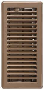 Imperial RG2004 Louvered Floor Register, 10 in L, 4 in W, Steel, Brown, Powder-Coat Painted