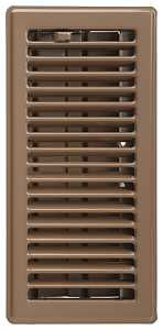 Imperial RG3297 Standard Floor Register, 7-3/4 in W Duct Opening, 3-3/4 in H Duct Opening, Steel, Brown